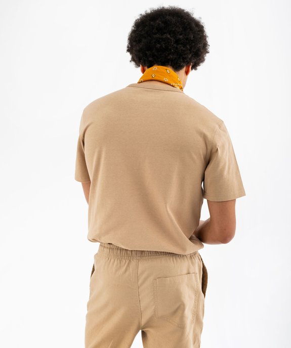 Tee-shirt manches courtes en coton uni homme vue3 - GEMO (HOMME) - GEMO