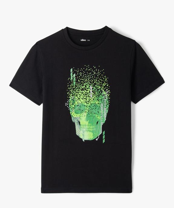 Tee-shirt à manches courtes avec motif tête de mort garçon vue1 - GEMO (JUNIOR) - GEMO
