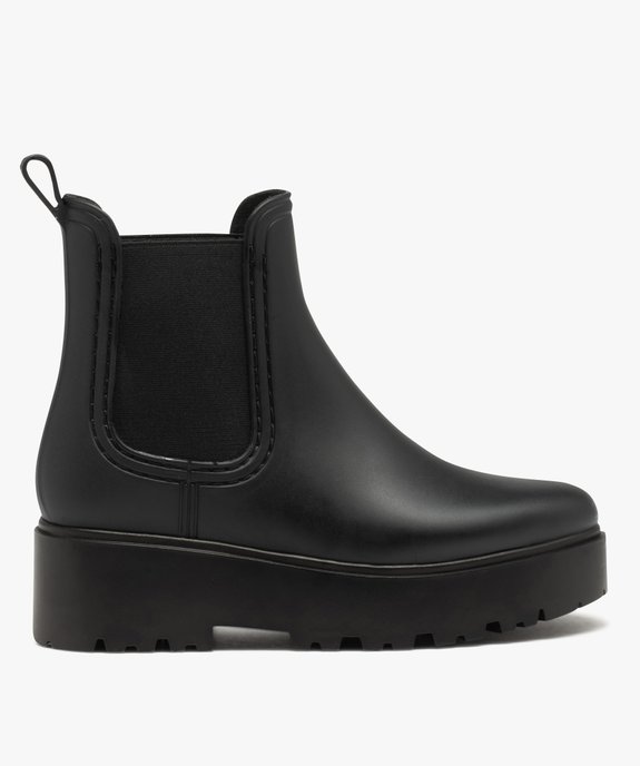 Boots femme unies style Chelsea à semelle plateforme crantée vue1 - GEMO (CASUAL) - GEMO