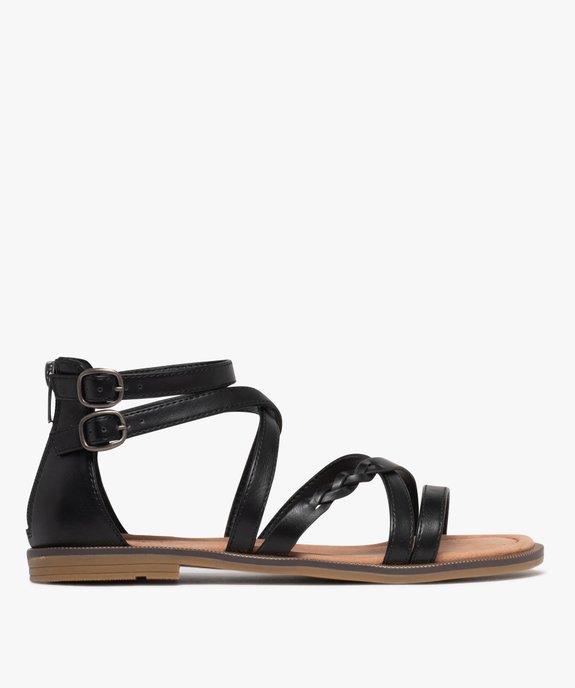 Sandales plates à brides et talon zippé femme - Valentina Baldano vue1 - VALENTINA BALDA - GEMO