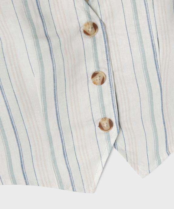 Gilet de costume sans manches en lin fille vue2 - GEMO (JUNIOR) - GEMO