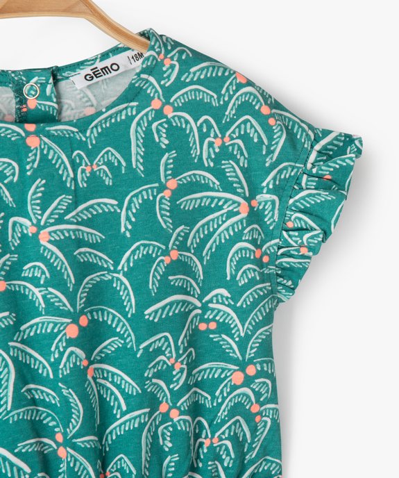 Robe bébé fille effet 2 en 1 avec motifs palmiers vue2 - GEMO(BEBE DEBT) - GEMO