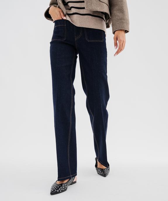 Jean flare en matière extensible femme vue1 - GEMO 4G FEMME - GEMO