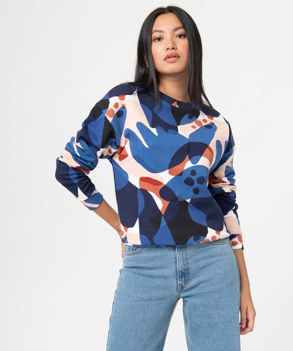 Sweat femme molletonné avec motifs abstraits vue2 - GEMO(FEMME PAP) - GEMO
