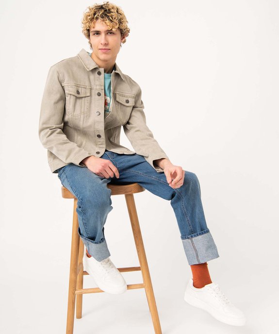 Jean coupe Regular légèrement délavé homme vue5 - GEMO 4G HOMME - GEMO