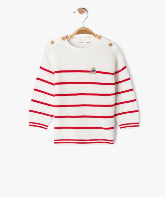 Pull rayé en fine maille bébé garçon - LuluCastagnette vue2 - LULUCASTAGNETTE - GEMO