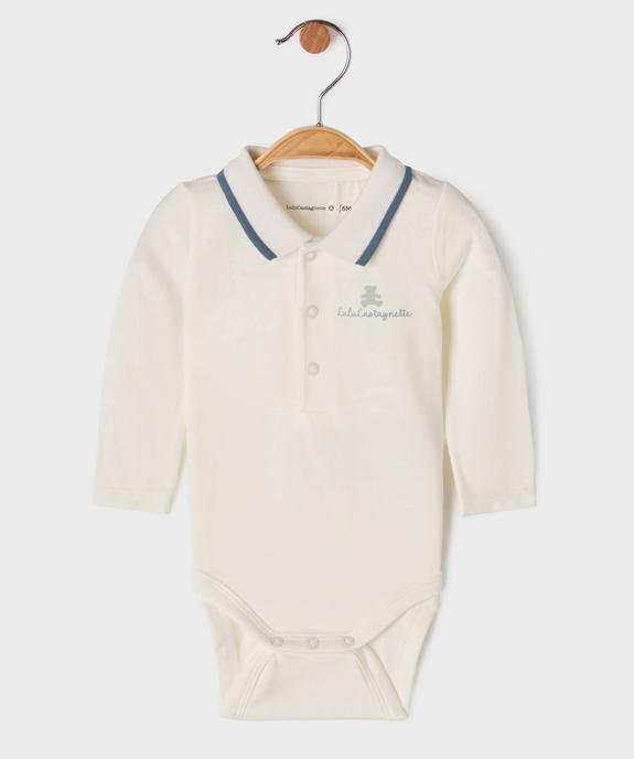 Body à manches longues avec col polo bébé garçon - LuluCastagnette vue2 - LULU CASTAGNETTE GEMO FOR GOOD - GEMO
