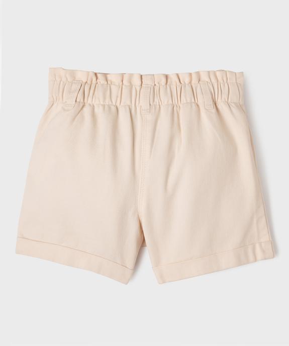 Short en toile avec poches brodées fille - LuluCastagnette vue3 - LULU CASTAGNETTE GEMO FOR GOOD - GEMO