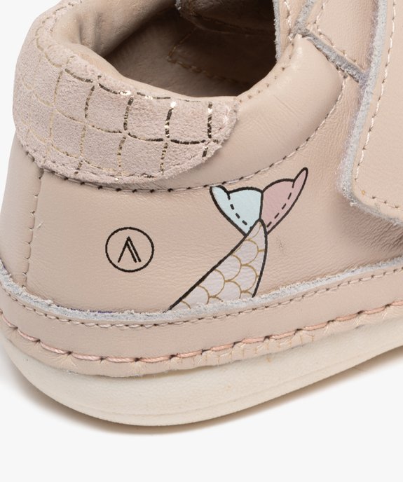 Chaussures premiers pas en cuir souple à scratch bébé fille - Alma vue6 - ALMA - GEMO