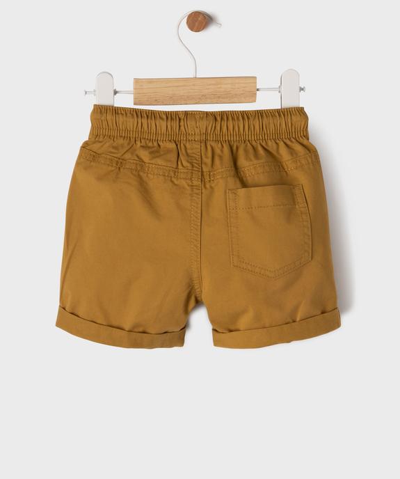 Bermuda en coton avec taille ajustable bébé garçon vue3 - GEMO(BEBE DEBT) - GEMO