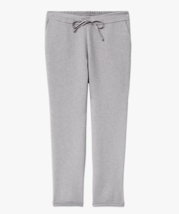 Pantalon en toile coupe ample avec taille élastique femme vue4 - GEMO(FEMME PAP) - GEMO
