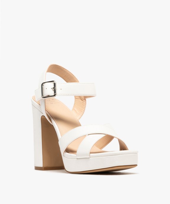 Sandales femme à talon carré extra haut et brides unies vue9 - FOLLOW ME - GEMO