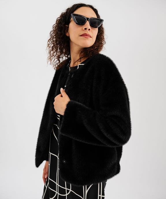 Manteau court en fourrure imitation femme vue4 - GEMO 4G FEMME - GEMO