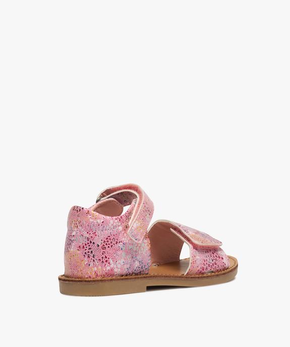 Sandales fille multicolores à brides scratch vue4 - GEMO (ENFANT) - GEMO