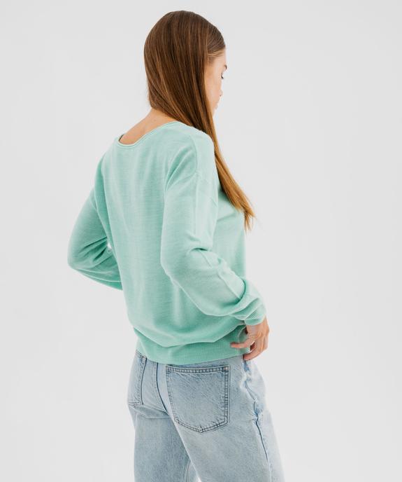 Pull col V en fine maille fluide femme vue3 - GEMO(FEMME PAP) - GEMO