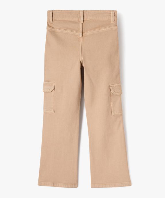 Pantalon en toile coupe flare avec poches à rabat fille vue3 - GEMO (ENFANT) - GEMO