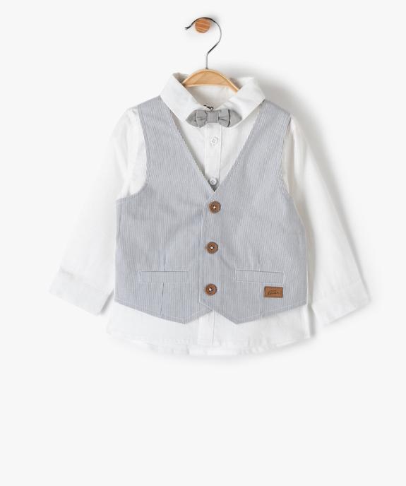 Chemise bébé garçon 2 en 1 spéciale cérémonie vue1 - GEMO(BEBE DEBT) - GEMO