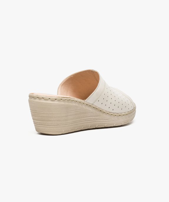 Mules confort ouvertes en cuir  vue4 - CONFORTSOFT - GEMO