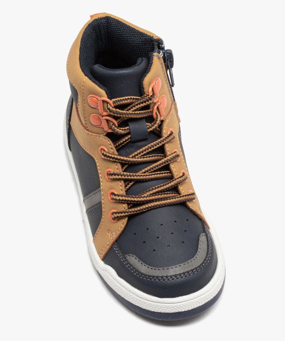 Baskets garçon mid-cut à zip et à lacets bicolores du 24 au 30 vue5 - GEMO 4G GARCON - GEMO