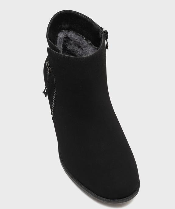 Boots fourrées à talon cubain et zip femme vue5 - G'FLEX - GEMO