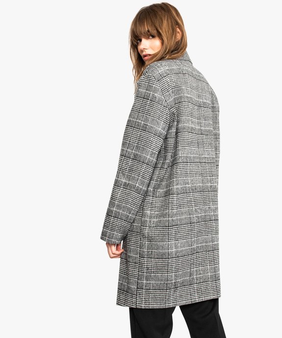 Manteau mi-long motif prince-de-galles vue3 - GEMO(FEMME PAP) - GEMO