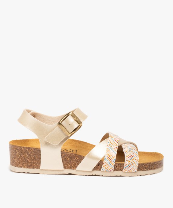 Sandales femme à semelle liège et brides fantaisie vue1 - GEMO (CASUAL) - GEMO