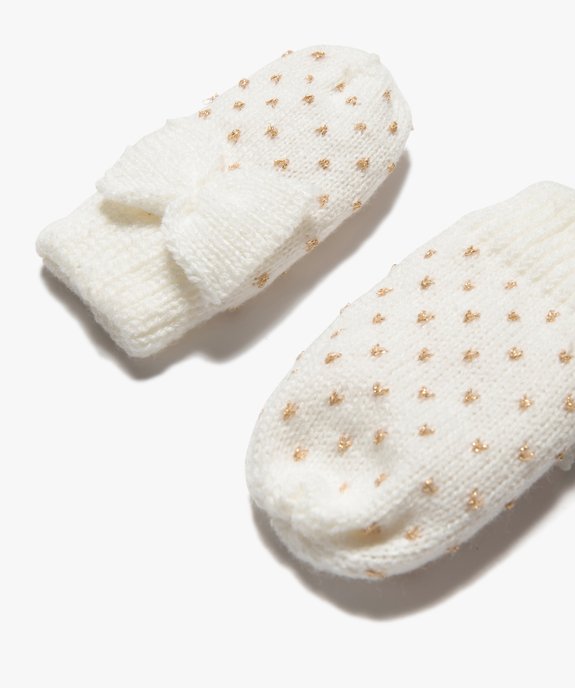Ensemble 3 pièces bébé fille : bonnet + tour de cou + moufles vue4 - GEMO(BEBE DEBT) - GEMO