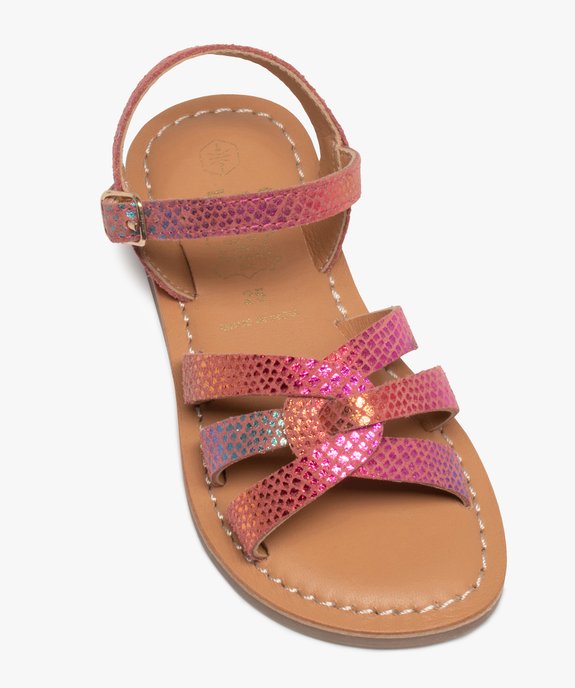 Sandales fille à talon plat et brides métallisées vue5 - GEMO (ENFANT) - GEMO