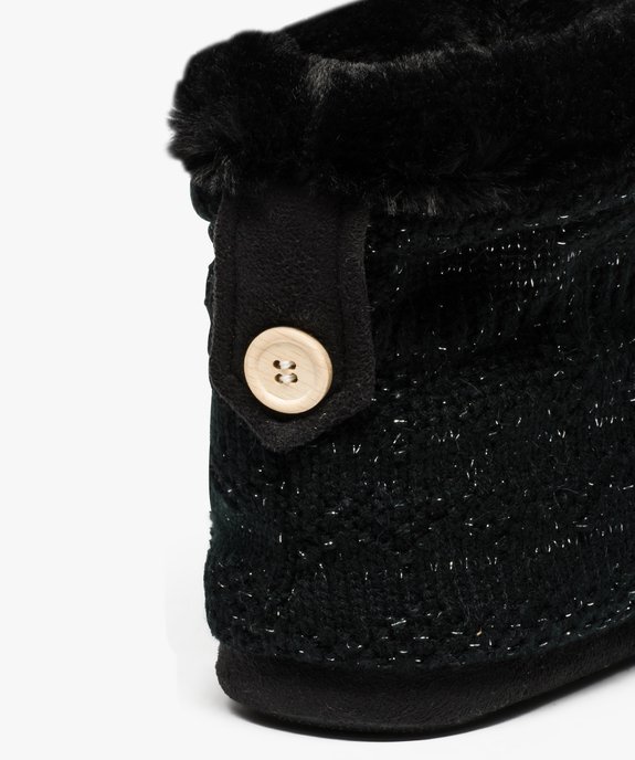 Chaussons femme boots en maille tricotée et doublure douce vue6 - GEMO(HOMWR FEM) - GEMO