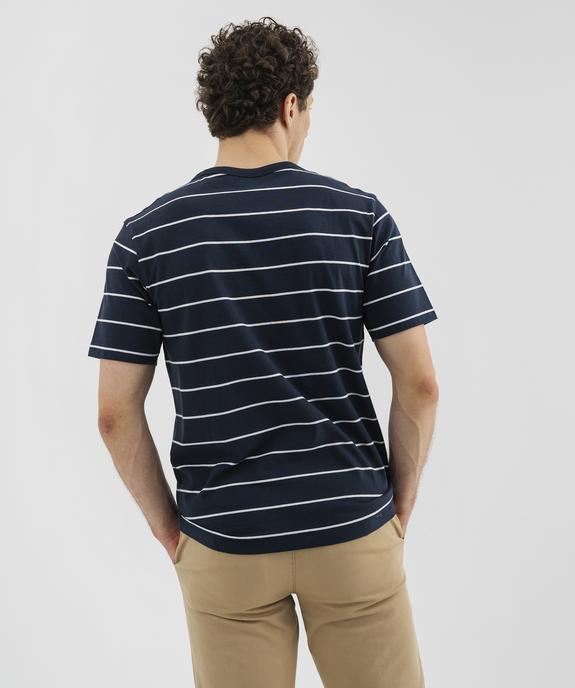 Tee-shirt à manches courtes rayé homme vue3 - GEMO (HOMME) - GEMO