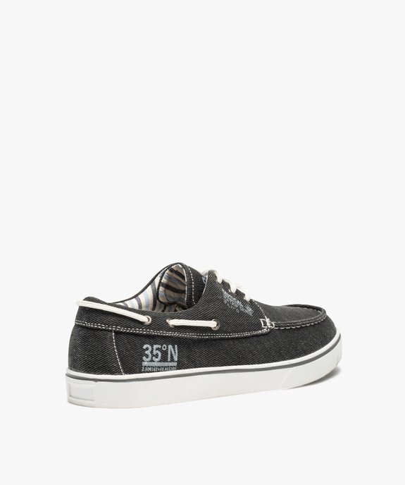 Chaussures bateau homme dessus en toile denim vue4 - GEMO (CASUAL) - GEMO