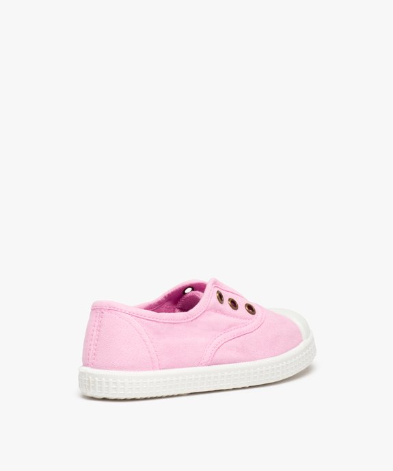 Baskets fille élastiquées en toile unie et bout renforcé vue4 - GEMO (ENFANT) - GEMO