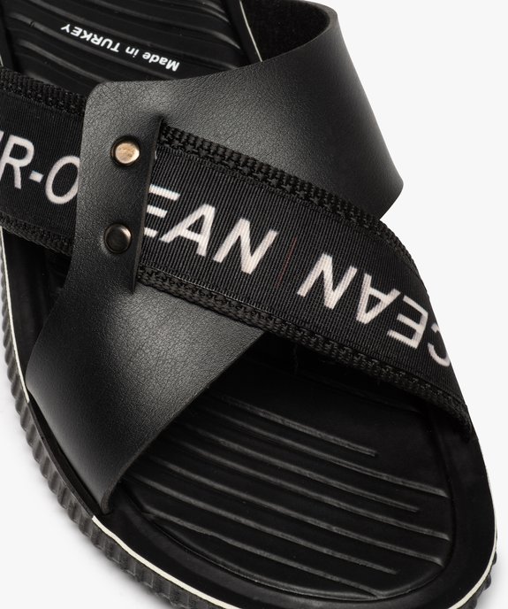 Sandales homme mules à larges brides croisées vue6 - GEMO (CASUAL) - GEMO
