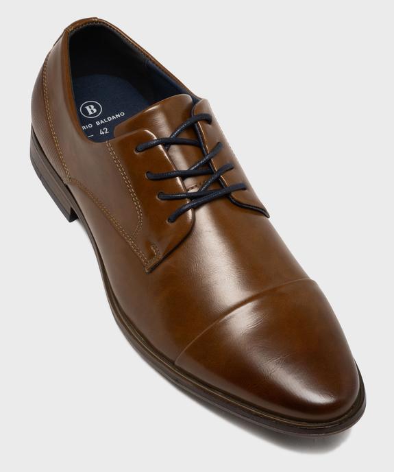 Derbies à bout amande en cuir imitation homme - Mario Baldano vue5 - MARIO BALDANO - GEMO