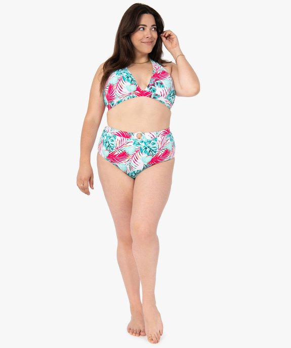 Haut de maillot de bain femme triangle imprimé feuillage vue5 - GEMO (PLAGE) - GEMO
