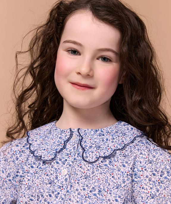 Robe à motifs fleuris et col Claudine fille - LuluCastagnette vue6 - LULUCASTAGNETTE - GEMO