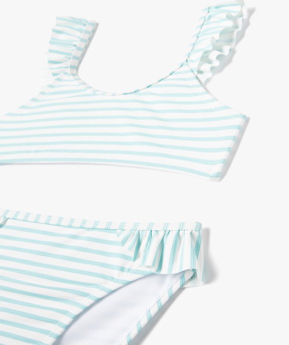 Maillot de bain fille 2 pièces à finitions dentelées et motifs exotiques vue2 - GEMO (ENFANT) - GEMO