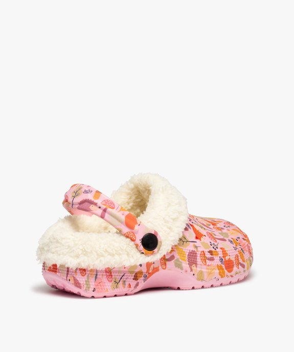 Chaussons fille sabots souples imprimés doublés sherpa vue4 - GEMO (ENFANT) - GEMO