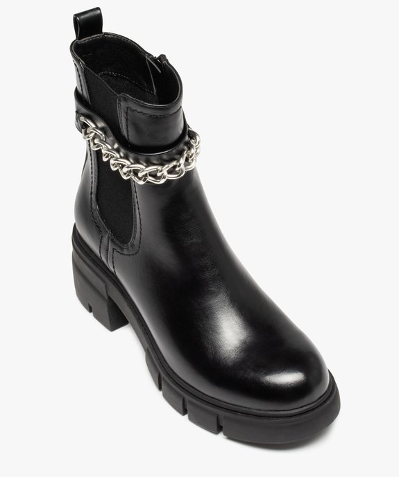 Boots femme à semelle crantée et bride avec chaine vue5 - GEMO(URBAIN) - GEMO
