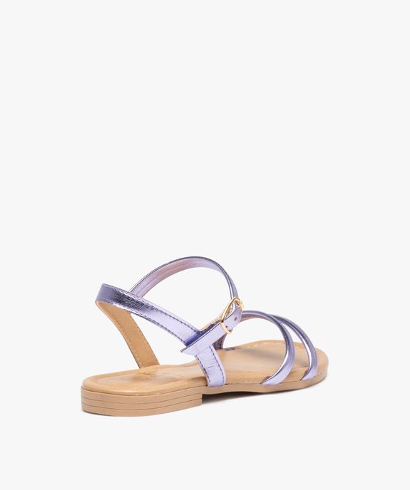 Sandales fille unies à fines brides métallisées vue4 - GEMO (ENFANT) - GEMO