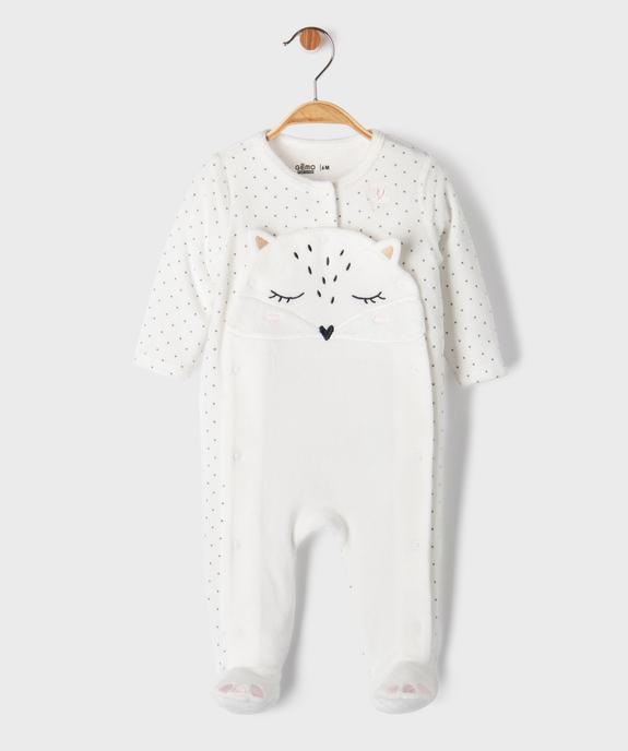 Pyjama ouverture devant avec motif chat bébé fille vue4 - GEMO 4G BEBE - GEMO