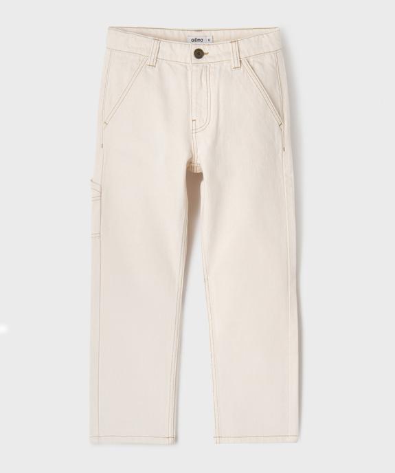 Pantalon droit multipoche en toile de coton garçon vue1 - GEMO (ENFANT) - GEMO