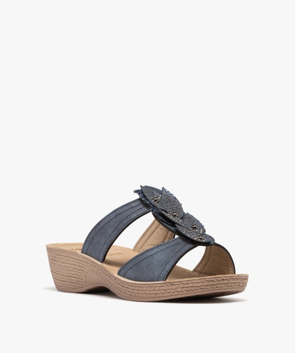 Sandales confort forme mule femme avec fermeture scratch vue2 - G'FLEX - GEMO