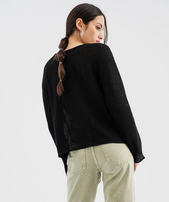 Pull léger en maille ajourée femme vue3 - GEMO(FEMME PAP) - GEMO