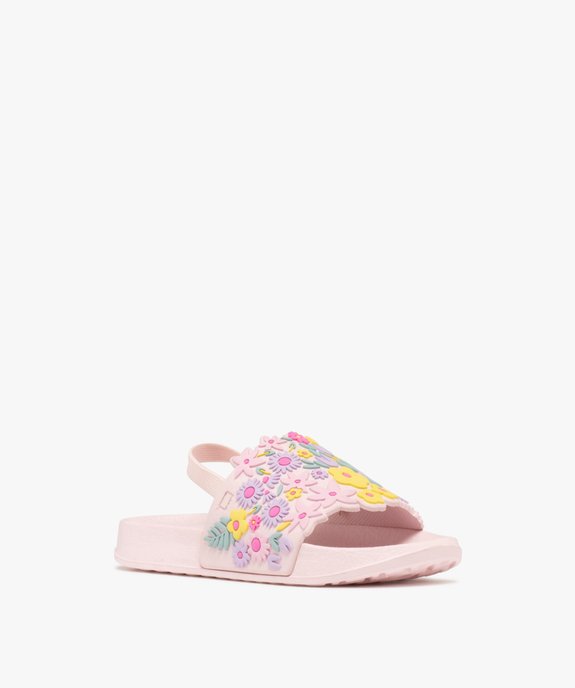 Sandales de piscine motifs fleurs avec élastique au talon fille vue2 - GEMO (PLAGE) - GEMO