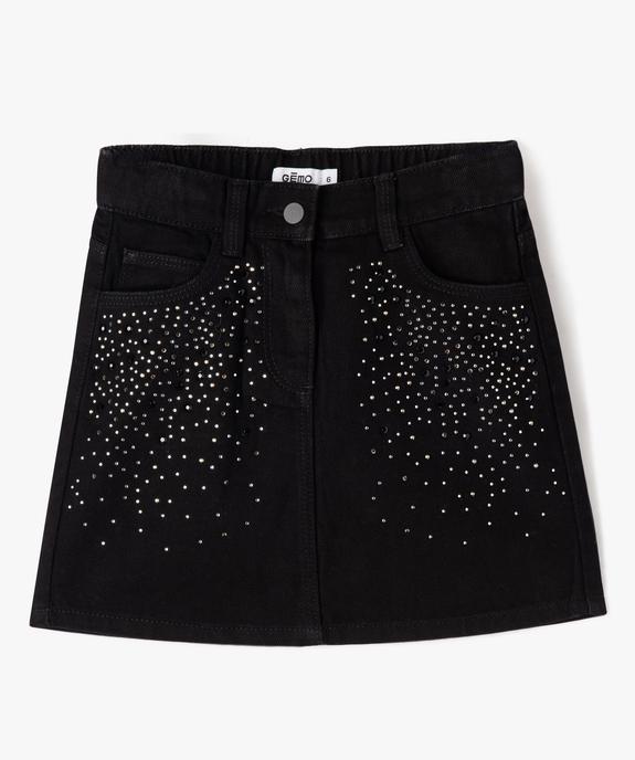 Jupe en denim avec strass fille vue2 - GEMO 4G FILLE - GEMO