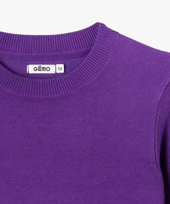 Pull fin coupe courte fille vue2 - GEMO 4G FILLE - GEMO