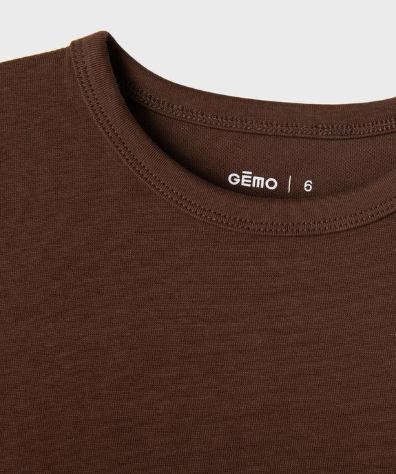 Tee-shirt manches courtes et col rond en coton épais garçon vue2 - GEMO 4G GARCON - GEMO