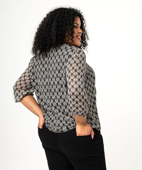 Blouse grande taille à manches longues en voile femme vue3 - GEMO (G TAILLE) - GEMO