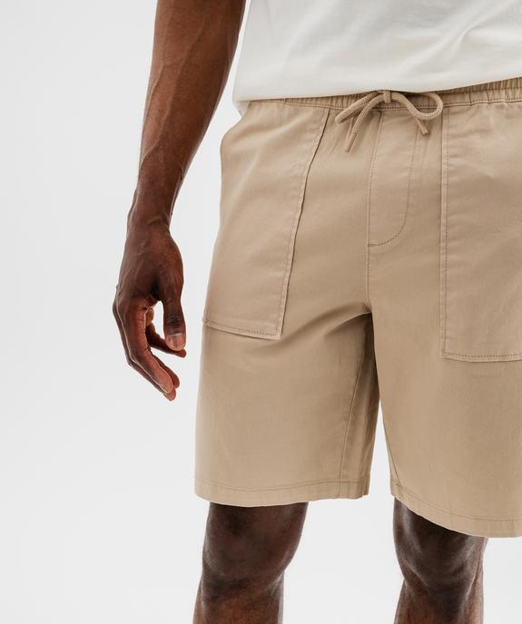 Bermuda en toile de coton avec poches plaquées homme vue2 - GEMO (HOMME) - GEMO